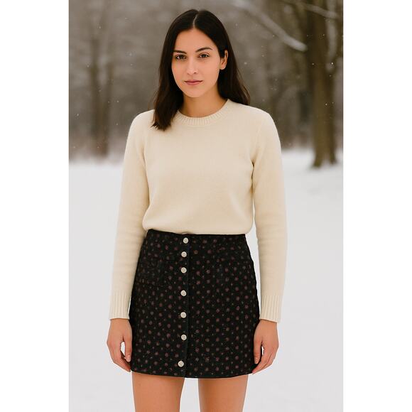 Free People We The Free Size 29 (6-8) Joani Corduroy Mini Skirt In Black - Picture 2 of 7